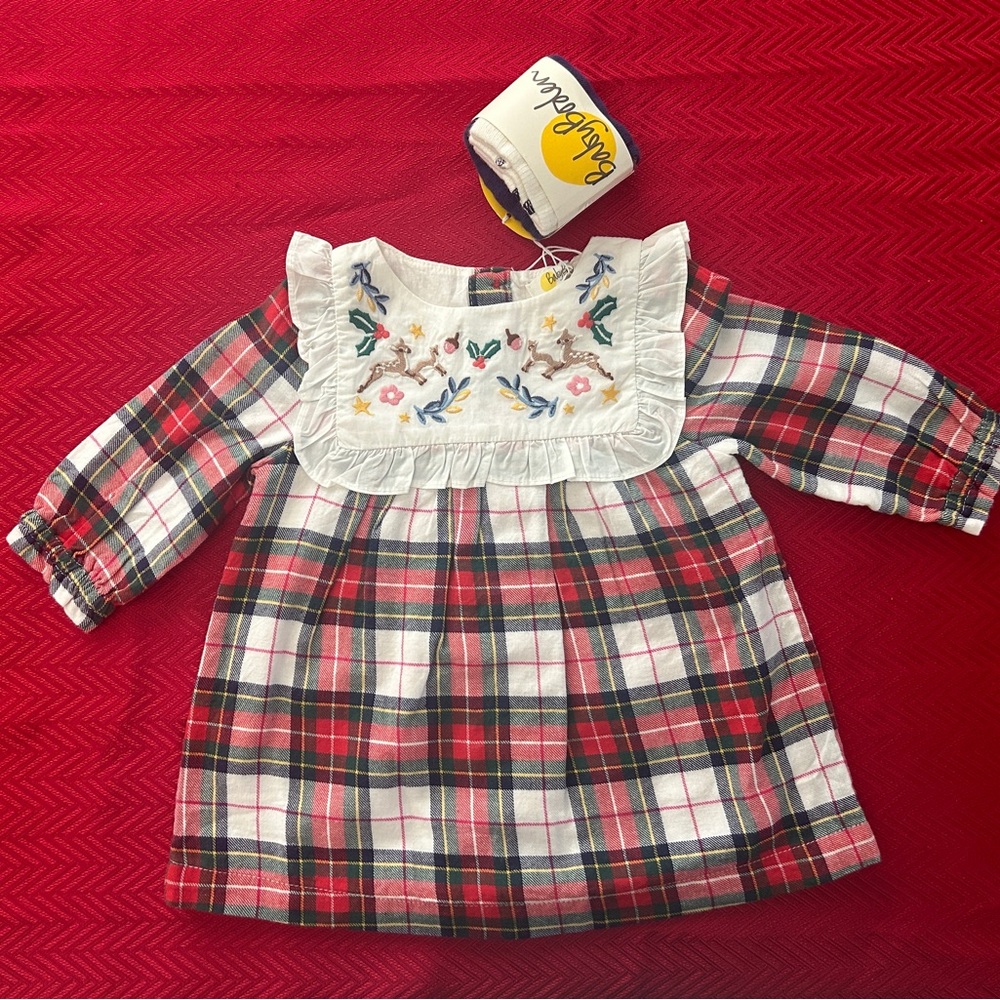 Baby Biden Tartan Dress & Tights